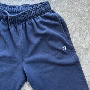 Champion Navy Blue Powerblend Fleece Joggers Small C Logo M